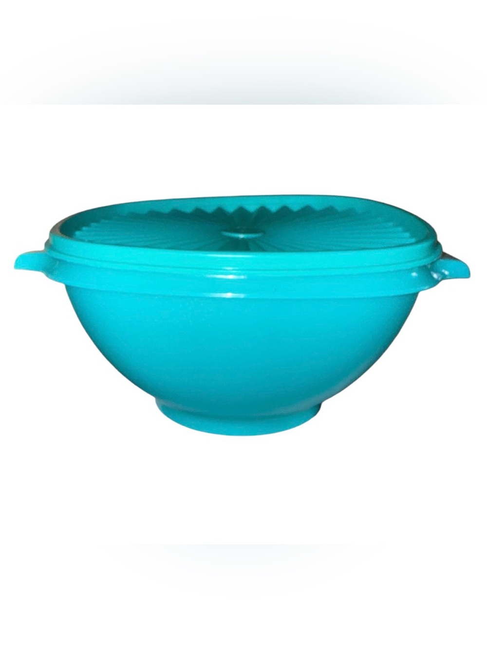 Tupperware Servalier Teal Bowl And Lid Square 8 Cup